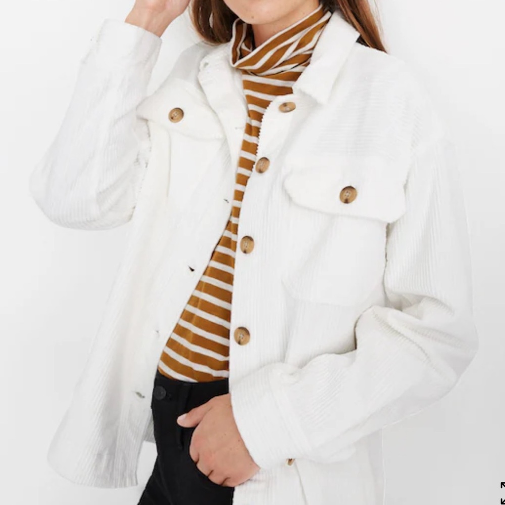 Madewell Corduroy Yorkway Shirt-Jacket in Lighthouse‎ Off White Size XS